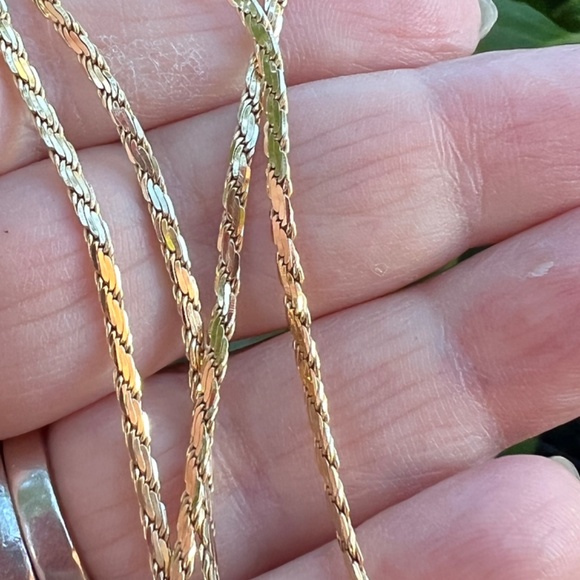 14K YELLOW GOLD FLAT SNAKE STYLE CHAIN NECKLACE UNISEX HALLMARKED APRX 15.5”LONG - Picture 4 of 16